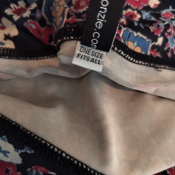 Onzie Floral Cardigan Wrap Stretchy Colorful Draped Front - Picture 11 of 11